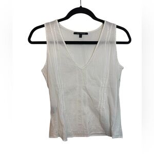 SUD Express White Cotton Beaded Pintuck Cottagecore Fairy Top